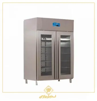 فریزر صنعتی تمام استیل دو درب شیشه ای کینو