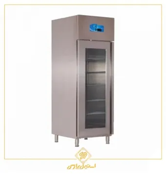 یخچال صنعتی تمام استیل تک درب شیشه ای کینو