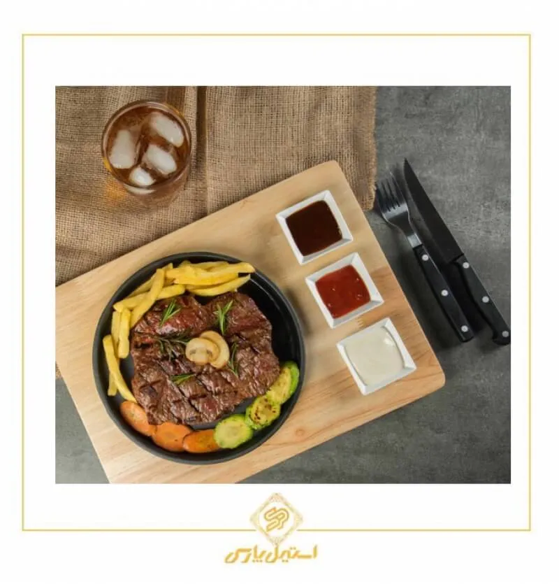 ظرف چدنی گرد به همراه جای سس