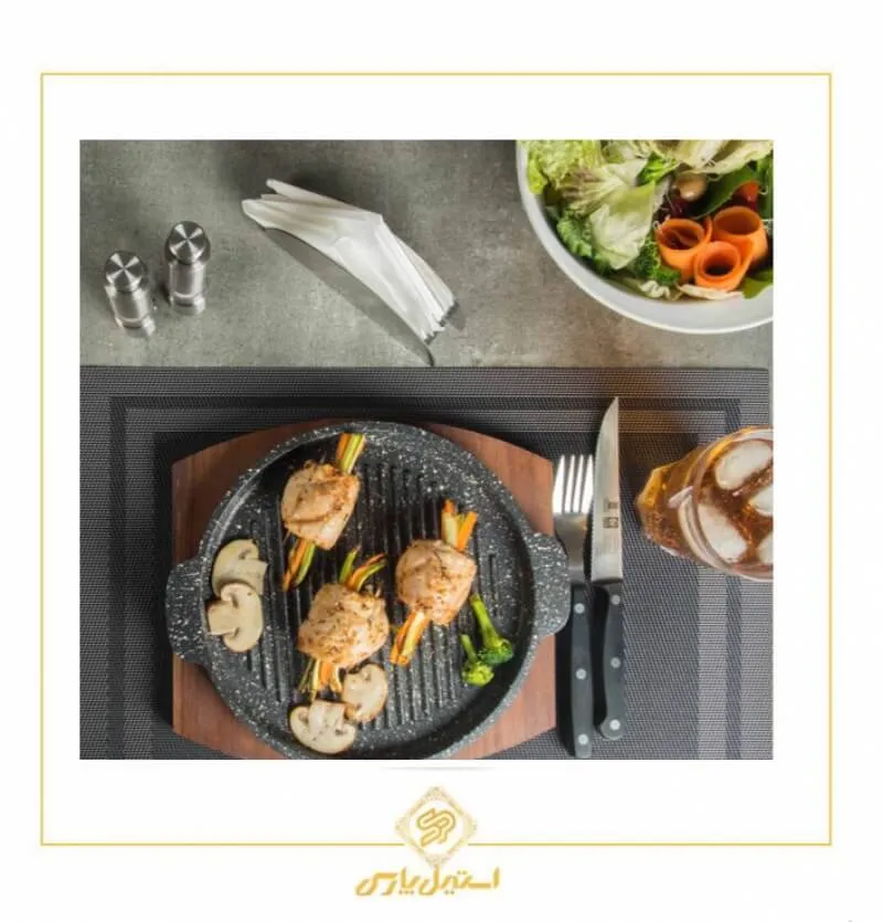 ظرف استیک چدنی گرد